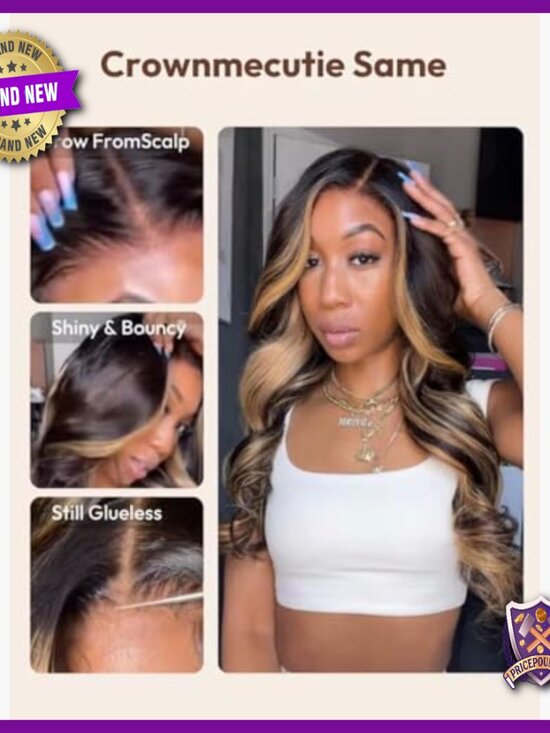 Pre-Cut Human Hair Wig Glueless HD Lace Closure Body Wave 18 Inch